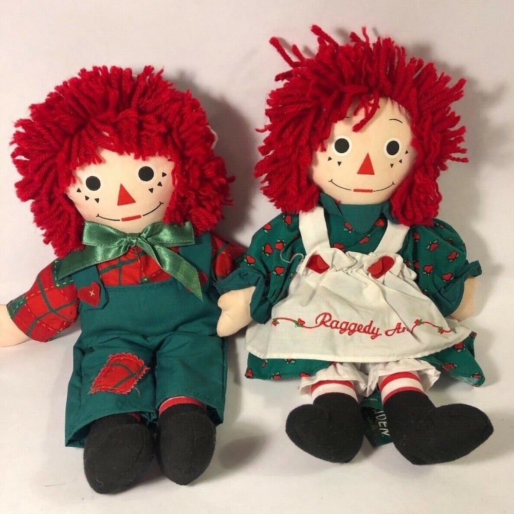 Snowden and Friends Raggedy Ann & Andy 12" Dolls Stuffed Toys 1998